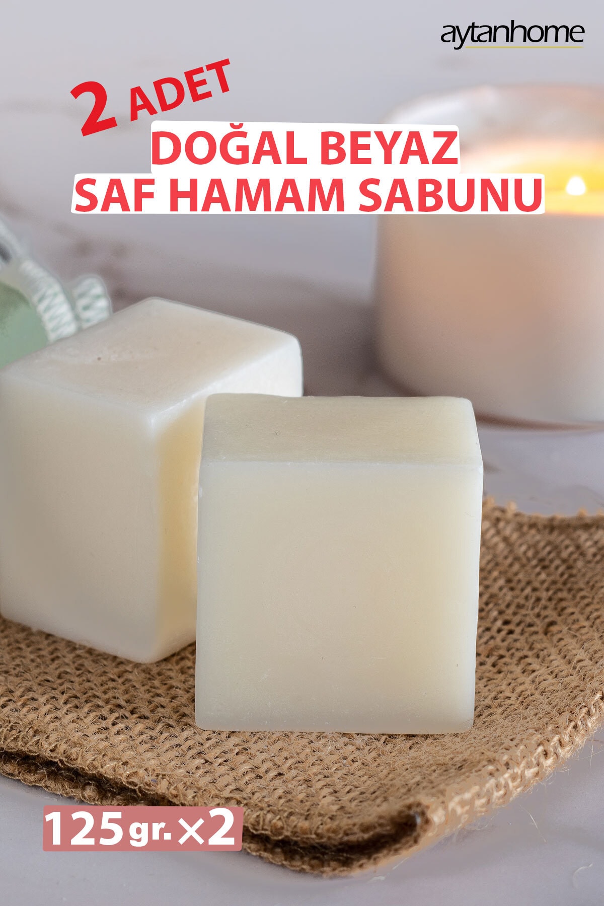 Toptan Doğal Saf Hamam Sabunu (2 Adet) 