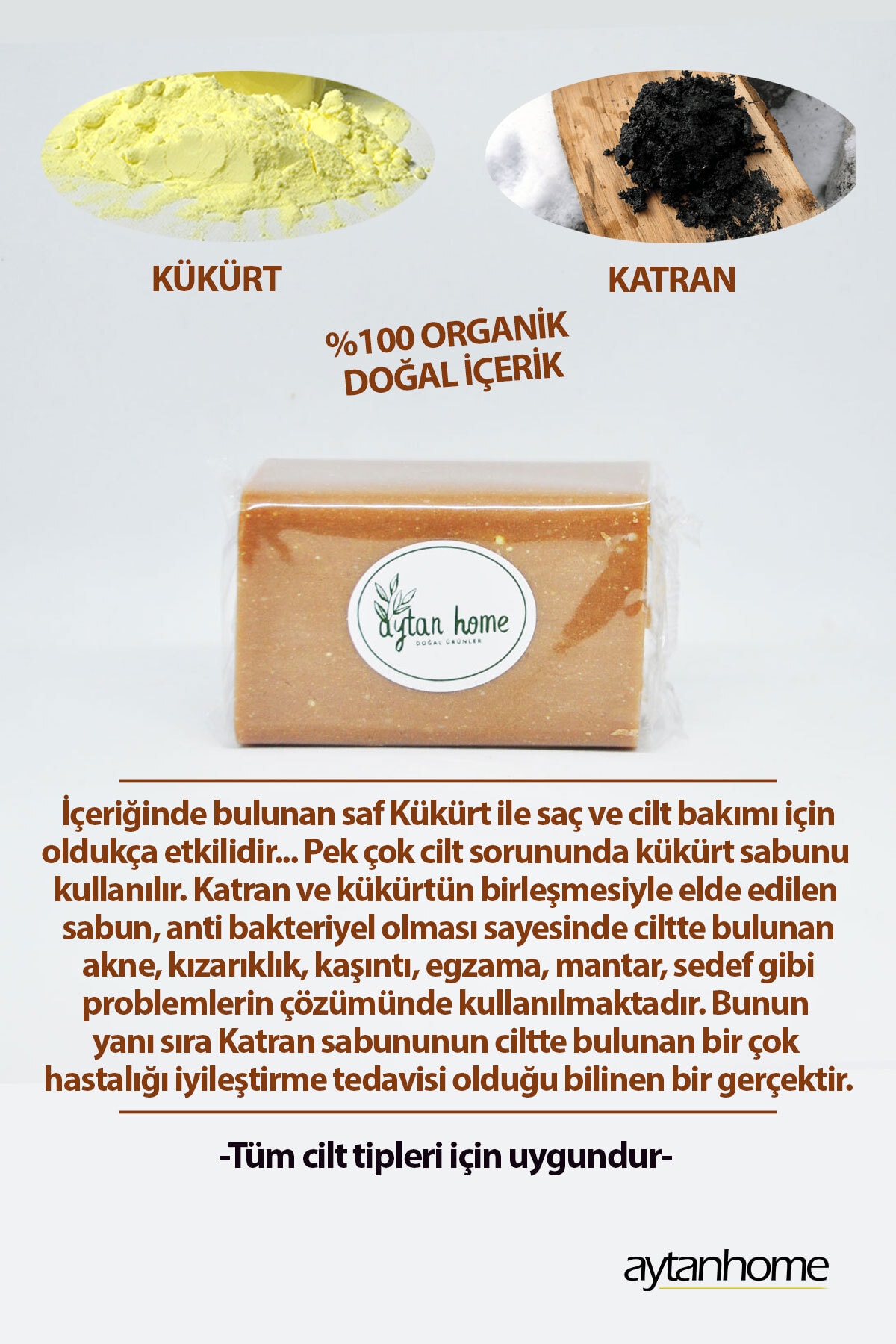 Katran Sabunu Kükürt Içerikli (sedef, Egzama, Sivilce, Mantar, Kepek) Bakım Sabunu 90gr.