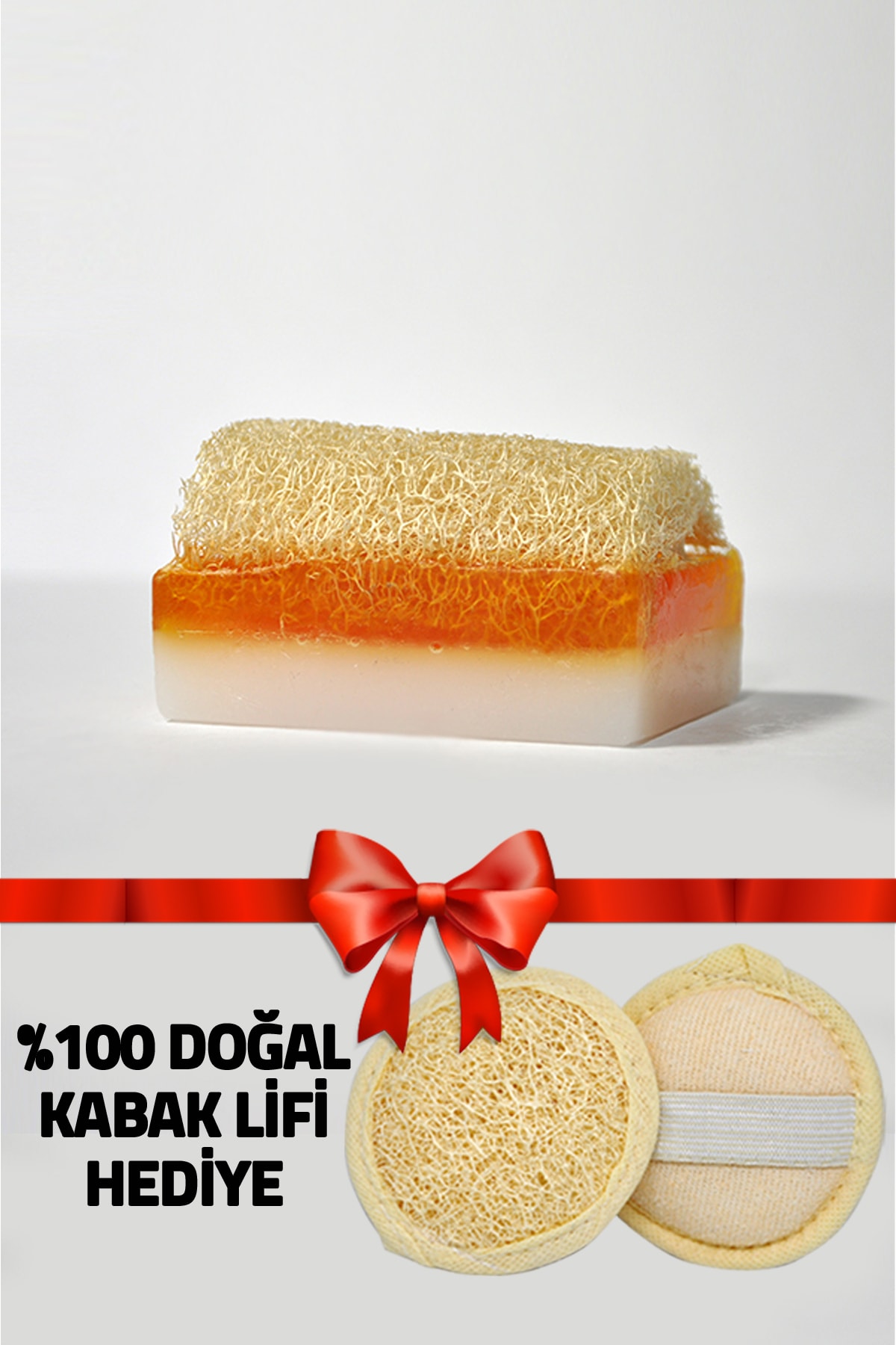 Toptan Doğal Kabak Lifli Ballı Keçi Sütlü Sabun (Yüz Lifi hediyeli)