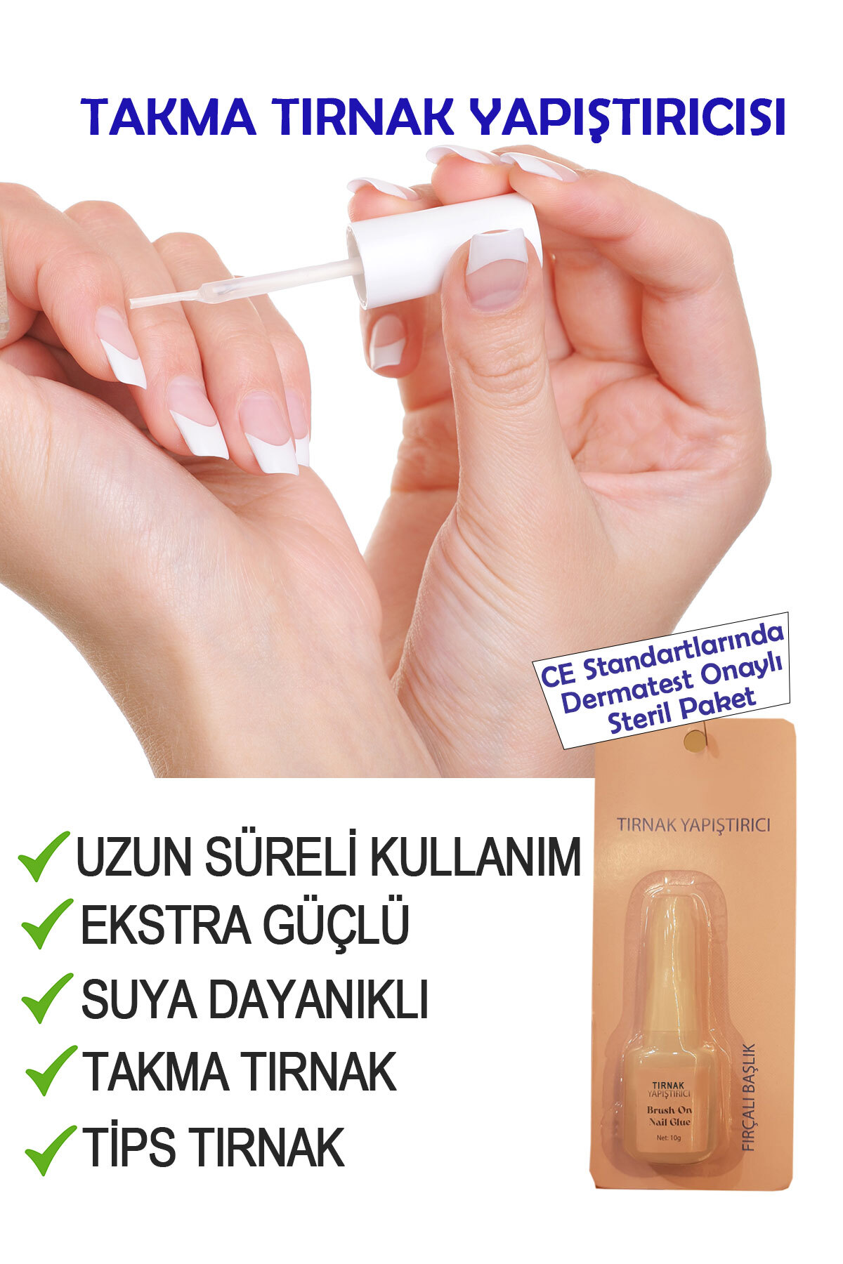 Takma Tırnak Yapıştırıcı Protez Yapıştırıcı Jel Tak Çıkar Yapıştırma Fırçalı